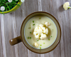 Velouté de choux fleur, chèvre frais et huile de noisette