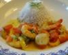 Curry de gambas et noix de saint-jacques