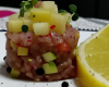 Tartare de thon rouge, pommes granny smith graine de pavot et citron confit