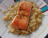 Risotto au saumon grillé