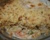 Crumble aux noix, de poisson et crevettes