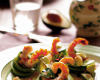 Salade à l'avocat, gambas et kiwi de l'Adour