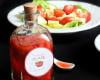 Vinaigre de fraises & petite salade fraiche