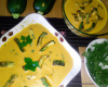 Copeaux de courgettes, crème fouettée au curry