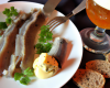 Assiette d'anguille fumée et de rillettes de Kipper vinaigrette à la bière Picarde