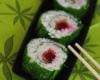 Sushis aux épinards, au saumon fumé et à la betterave