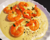 Gambas à la crème de poivron