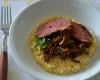 Risotto crémeux, girolles et magret de canard