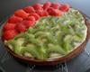 Tarte à la crème légère, fraises et kiwis