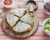 Fajitas façon quesadillas aux avocats, cheddar et haricots rouges