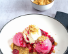 Crumble framboises et glace nougat