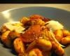 Gnocchi aux aubergines tomates frit