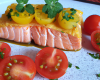 Pavé de saumon au curcuma et tomates provençales