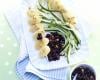 Brochettes de gnocchis  sur spaghetti de courgettes avec sauce myrtille