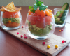 Verrine perles du Japon et saumon fumé guacamole