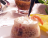 Salade maritime acidulée, espuma de pomelos en verrine