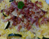 Gratin de riz, courgettes et lardons