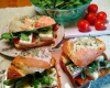 Sandwichs au tarama, roquefort et cresson