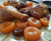 Cuisses de poulet au miel, marrons et abricots secs