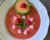 Gaspacho de melon aux framboises