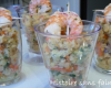 Verrines lentilles corail et crevettes roses au citron