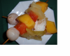 Brochettes de fruits exotiques