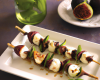 Brochettes de figues, basilic et mozzarella