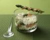 Verrine crabe-asperges au saumon fumé et son gressin d'asperge