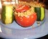 Courgettes et tomates farcies au hachis de viande