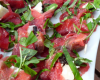 Roulés de carpaccio, roquette et parmesan