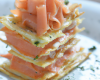 Millefeuilles de parmesan et saumon fumé