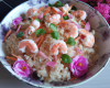 Salade de nouilles de riz et crevettes roses