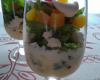 Verrine mesclun de salade au fromage fruité