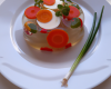 Aspic d'œuf de caille aux légumes