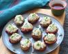 Bouchées apéro : quetsches et fromage de chèvre à la ciboulette