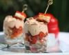 Verrine de lotte aux poivrons confits et chorizo chantilly poivron framboise