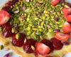 Tarte aux fraises, pistaches et citron confits