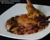 Poulet aux champignons, sauce au vin rouge