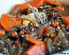 Soupe de lentilles, carottes et feuilles de navet, fenouil et céleri