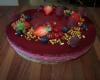 Entremet framboise sur mousse chocolat blanc