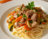 Linguine au veau, Parme et légumes