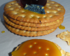 Bleu de Gex Haut-Jura au caramel de miel sur crackers au cumin