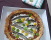 Tarte fine aux sardines, ricotta et légumes du soleil