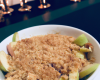 Crumble à la bergamote et soja poire-amande