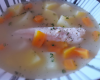 Soupe de pommes de terre et carottes au poisson