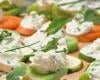 Canapés de légumes au fromage frais et aux herbes