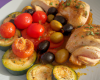 Chapon aux olives, tomates, courgettes et ras el hanout