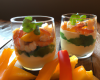 Verrine de crevettes, crabe et kakis