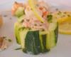 Mousses de courgettes aux fines herbes et aux crevettes