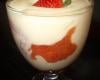 Mousse au chocolat blanc compote fraises rhubarbe